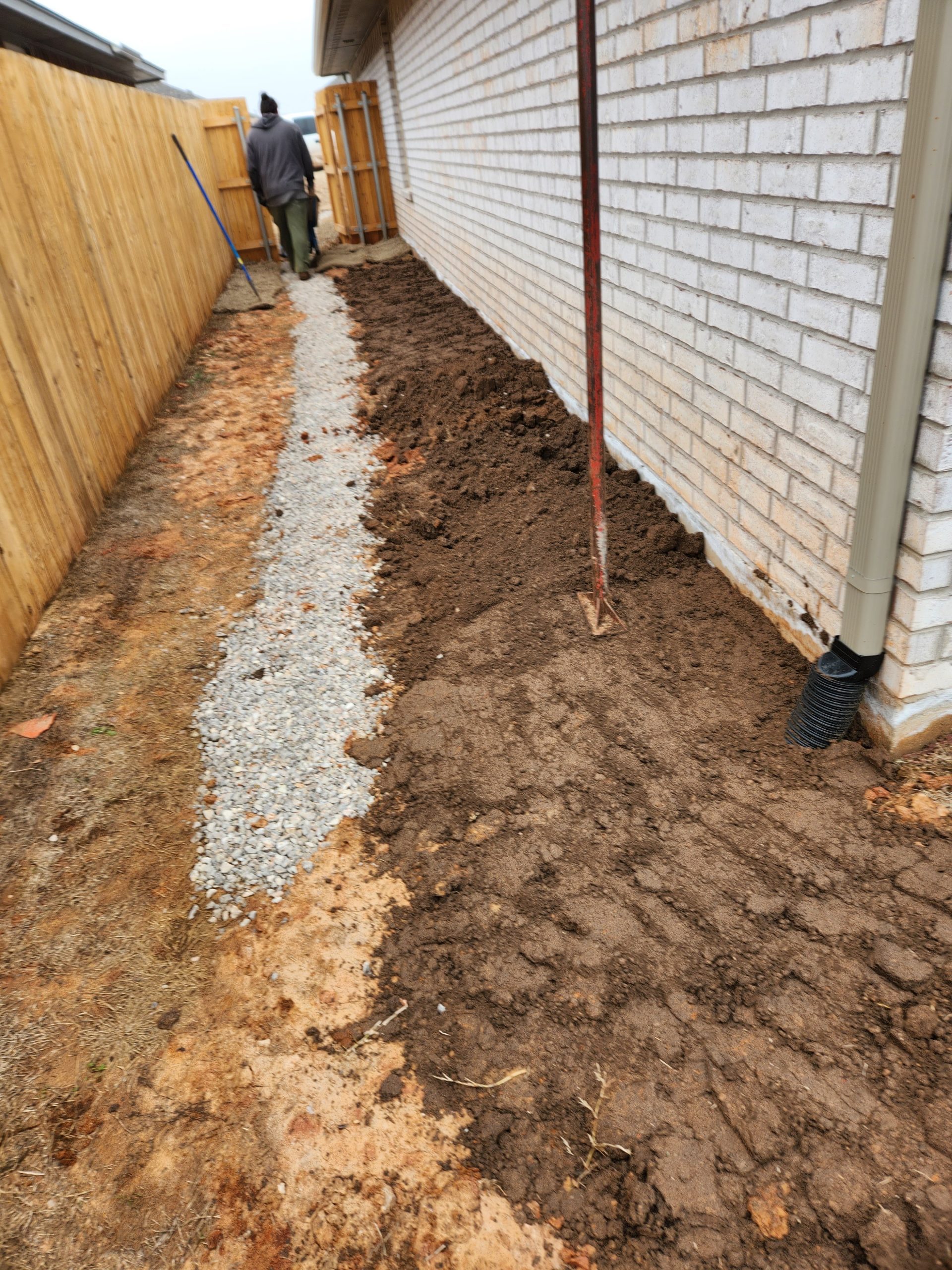 French Drain down the side of a house