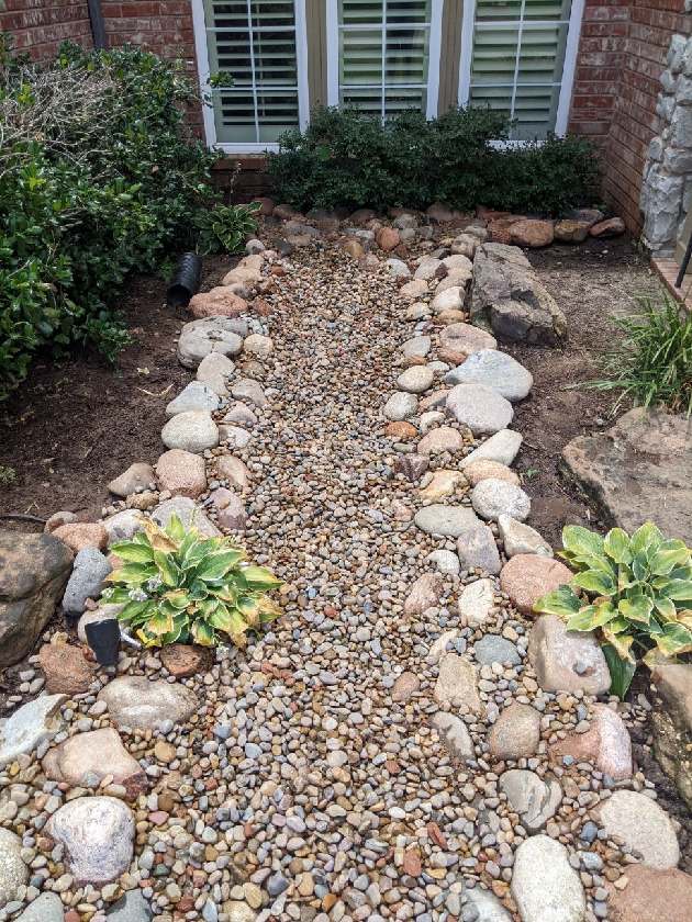 Completed Decorative French Drain
